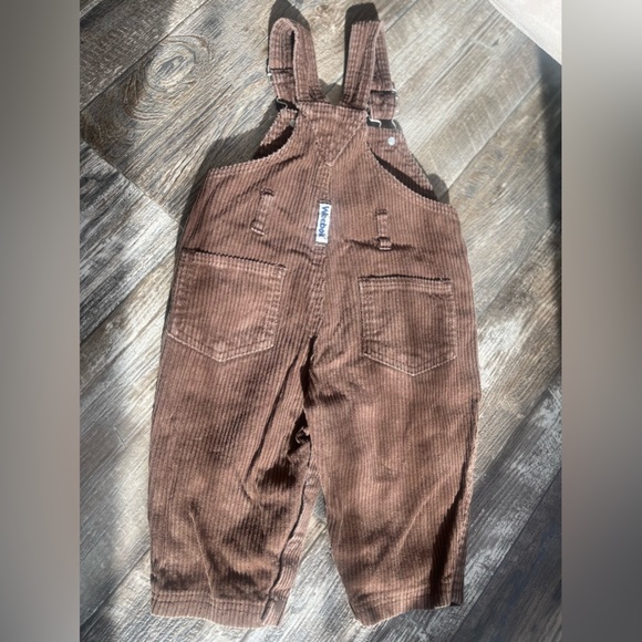2 pair Vintage 90s Weebok Corduroy Overalls by Reebok navy & brown corduroy bibs - Picture 12 of 16
